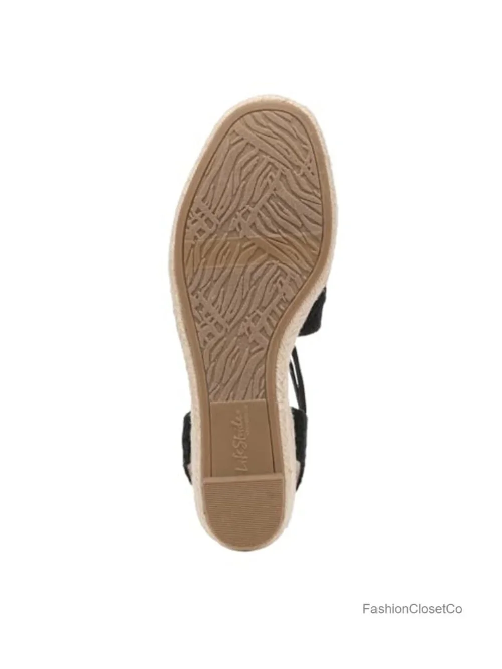 Women's Espadrille Wedge Sandals with Crochet Fabric & Slingback Strap